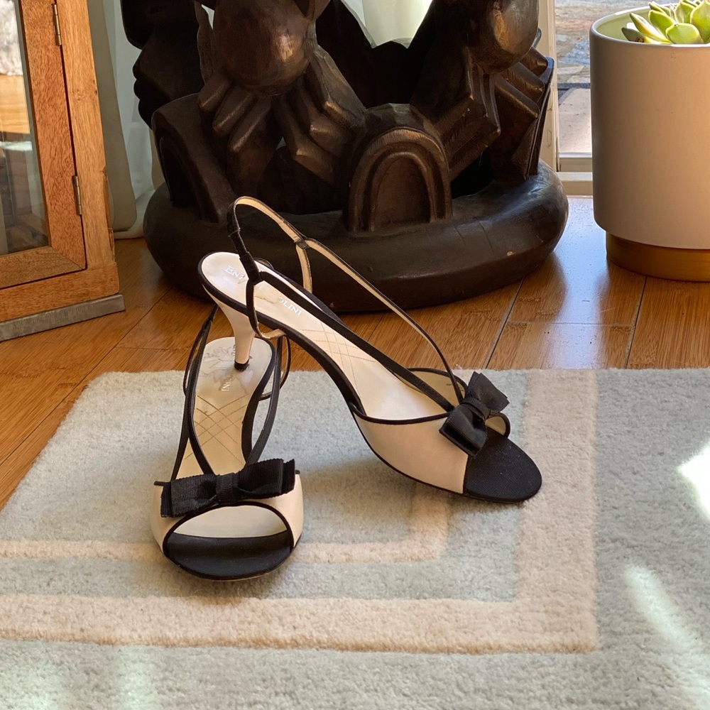 Tuxedo Kitten Heel Sling Back Shoe